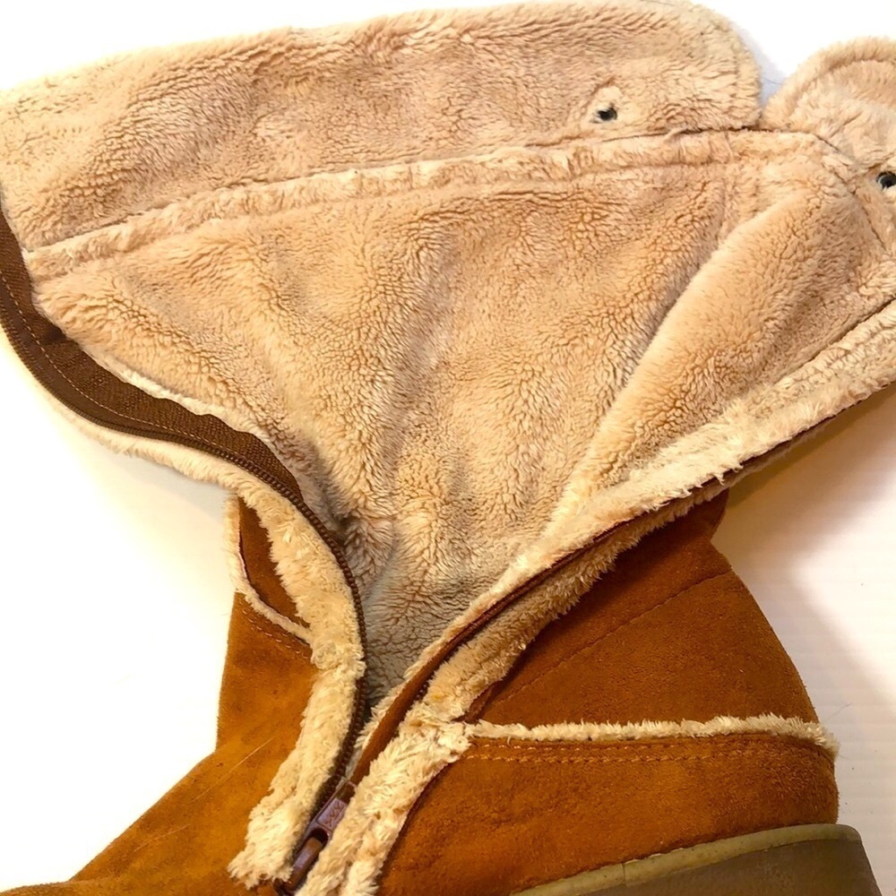 FRANCO SARTO FLEECE LINED WARM SIDE ZIP TAN SUEDE WINTER BOOTS WOMEN'S SIZE 8 - Picture 11 of 14